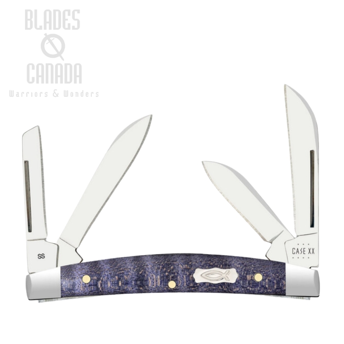 Case Small Congress Slipjoint Folding Knife, Stainless, Purple Curly Maple, 80548