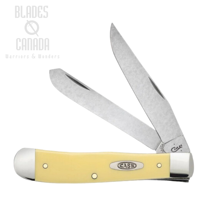 Case Trapper Slipjoint Folding Knife, Stainless, Synthetic Yellow, 81091