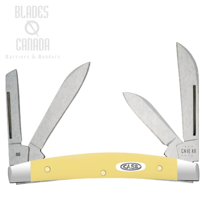 Case Small Congress Slipjoint Folding Knife, Stainless Steel, Yellow Handle, 81098