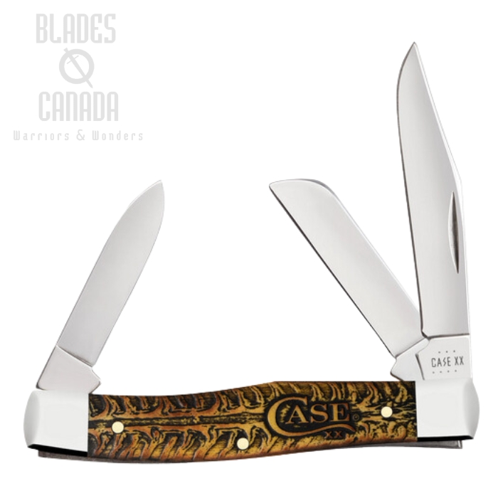 Case Medium Stockman Slipjoint Folding Knife, Stainless Steel, Golden Pinecone Natural Bone, 81801