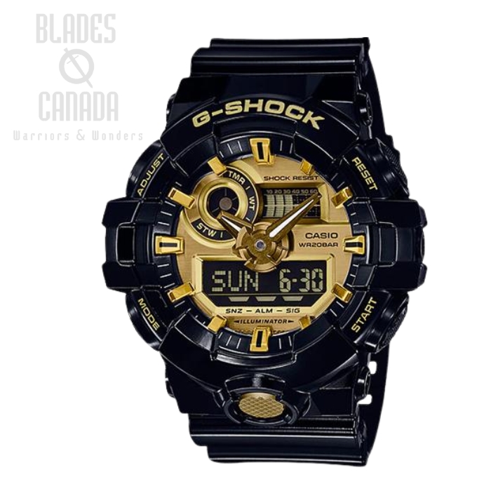 G-Shocl GA710GB-1A Watch, Black/Gold