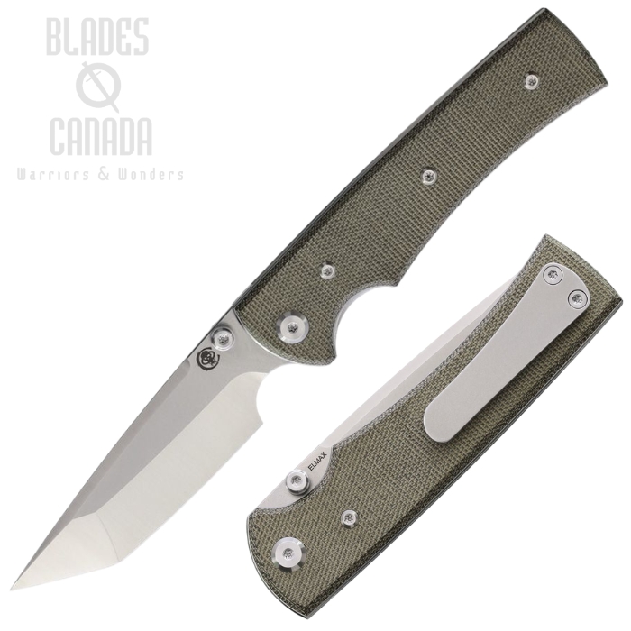 Chaves Liberation 229 Folding Knife, Elmax SW/Satin Tanto, Micarta Green, 14451 (image for) Chaves Liberation 229 Folding Knife, Elmax SW/Satin Tanto, Micarta Green, 14451