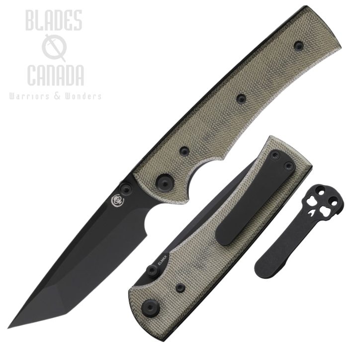 Chaves Liberation 229 Folding Knife, Elmax Black Tanto, Micarta Green, 14453 (image for) Chaves Liberation 229 Folding Knife, Elmax Black Tanto, Micarta Green, 14453