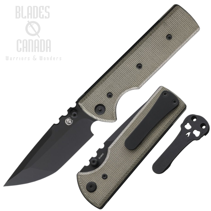 Chaves NTAK Redencion Folding Knife, Elmax Black Tanto, Micarta Green, 14473 (image for) Chaves NTAK Redencion Folding Knife, Elmax Black Tanto, Micarta Green, 14473