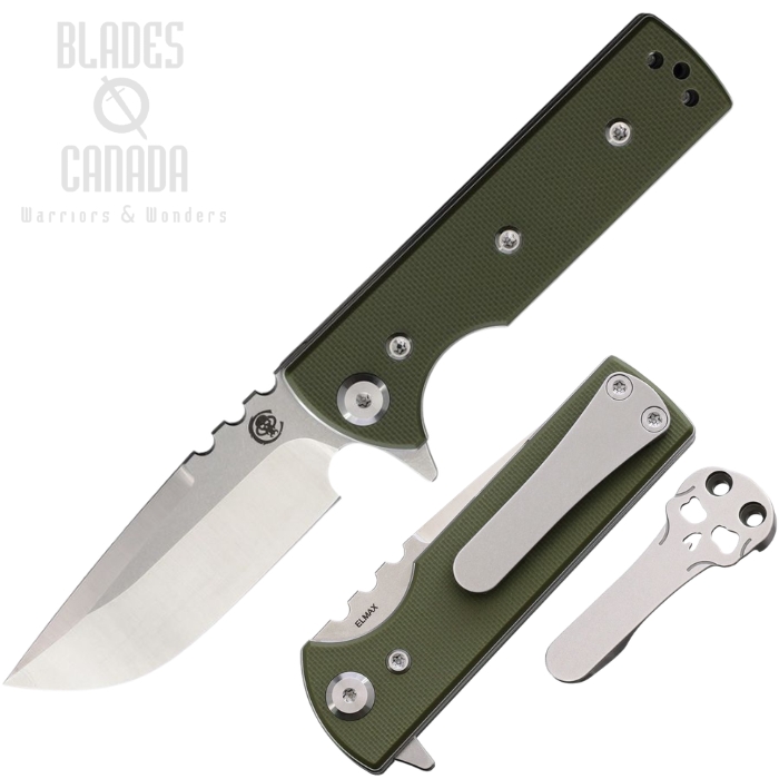 Chaves TAK Redencion Flipper Folding Knife, Elmax Satin Drop Point, G10 OD Green, 14576 (image for) Chaves TAK Redencion Flipper Folding Knife, Elmax Satin Drop Point, G10 OD Green, 14576