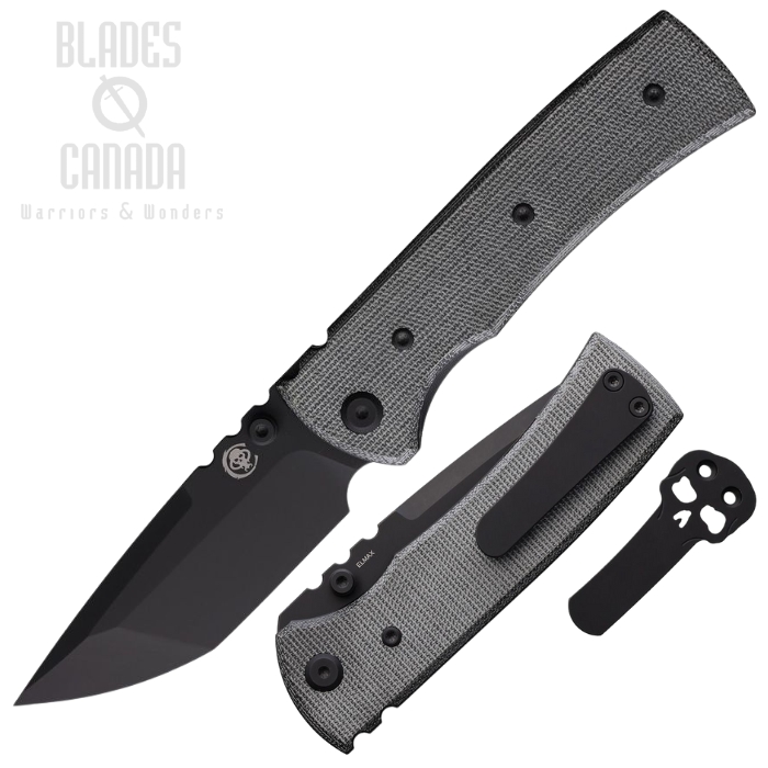 Chaves Knives Redencion 229 Folding Knife, Elmax Black Tanto, Micarta Black, CHAV14233