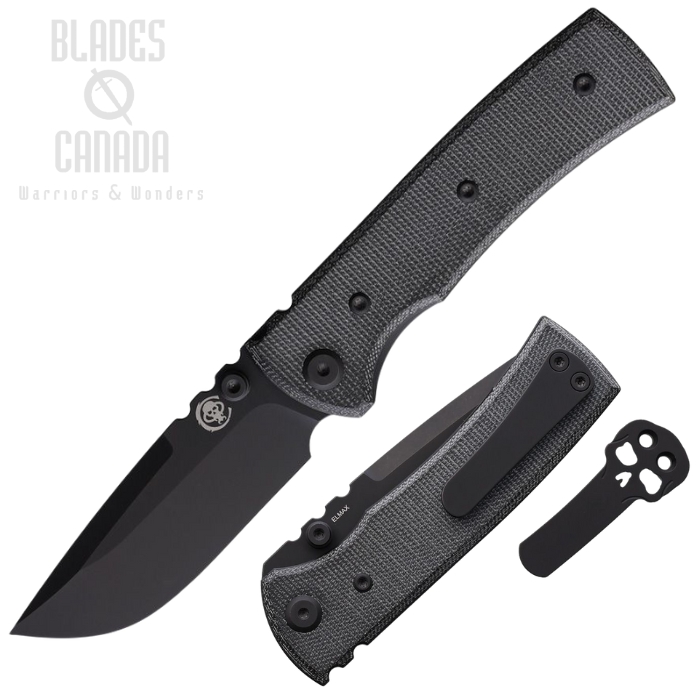 Chaves Knives Redencion Street Folding Knife, Elmax Black Drop Point, Micarta Black, CHAV14236