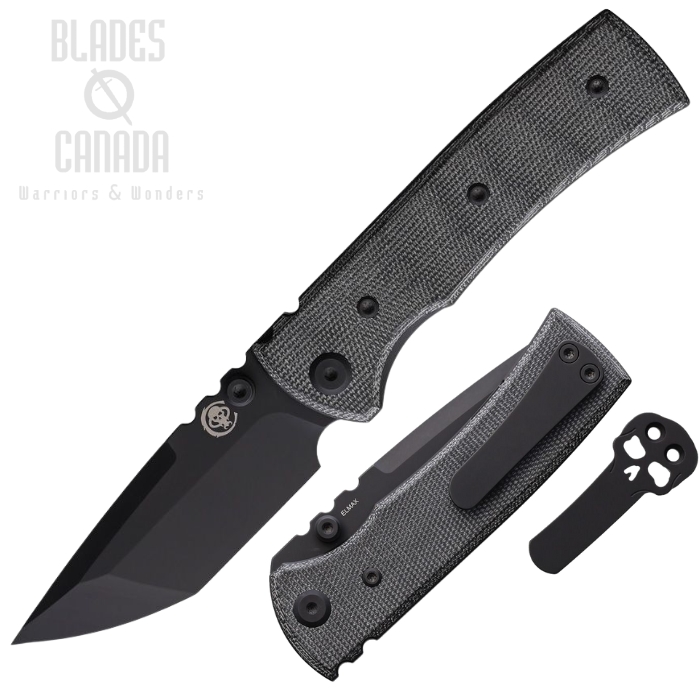 Chaves Knives Redencion Street Folding Knife, Elmax Black Tanto, Micarta Black, CHAV14237