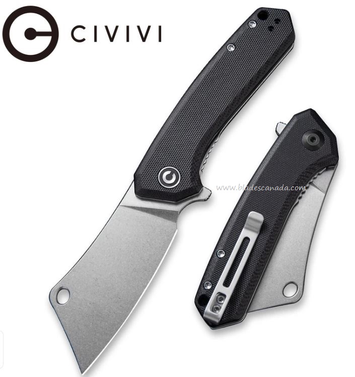 CIVIVI Mini Mastodon Flipper Folding Knife, G10 Black, C2011C