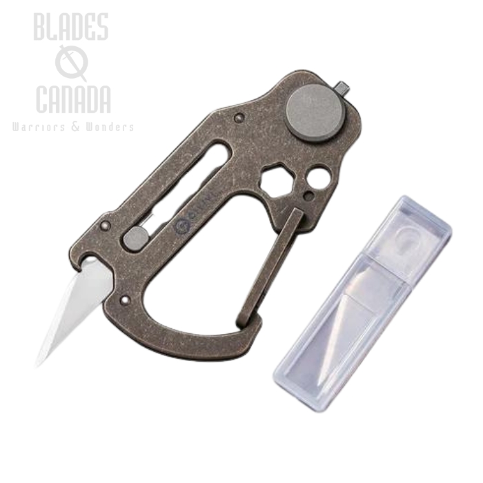 CIVIVI Polymorph Carabiner Multitool, Titanium Bronze, 3 Replaceable Blades, C20045-2