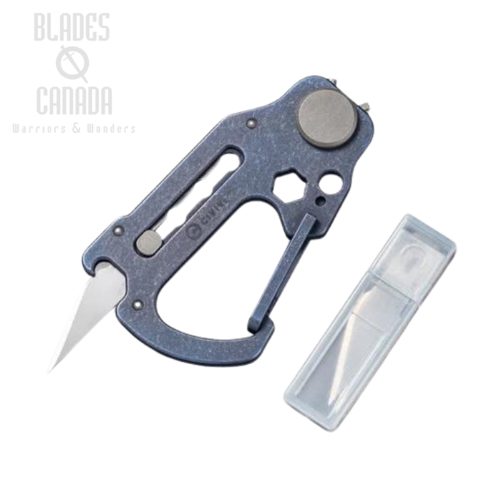 CIVIVI Polymorph Carabiner Multitool, Titanium Blue, 3 Replaceable Blades, C20045-3