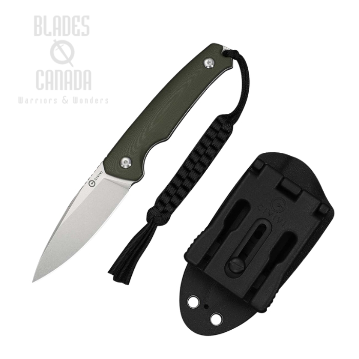 CIVIVI Altus Fixed Blade Knife, 14C28N Stonewash, G10 OD Green, Kydex Sheath, C20076B-1 (image for) CIVIVI Altus Fixed Blade Knife, 14C28N Stonewash, G10 OD Green, Kydex Sheath, C20076B-1