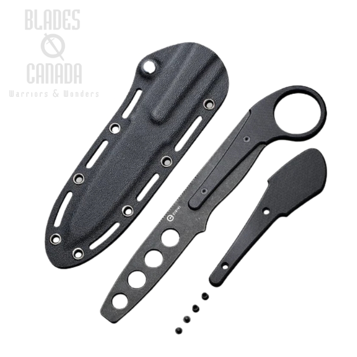 CIVIVI Varius Fixed Blade Trainer, D2 Black Dull Blade, G10 Black, C22009C-1