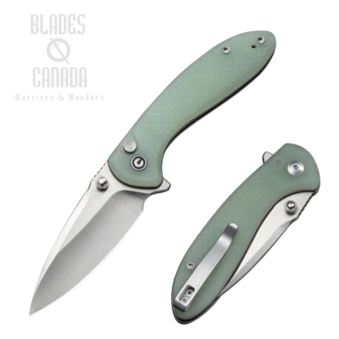 CIVIVI Faeger Flipper Button Lock Folding Knife, 14C28N Satin, G10 Natural, C24031-3 CIVIVI Faeger Flipper Button Lock Folding Knife, 14C28N Satin, G10 Natural, C24031-3