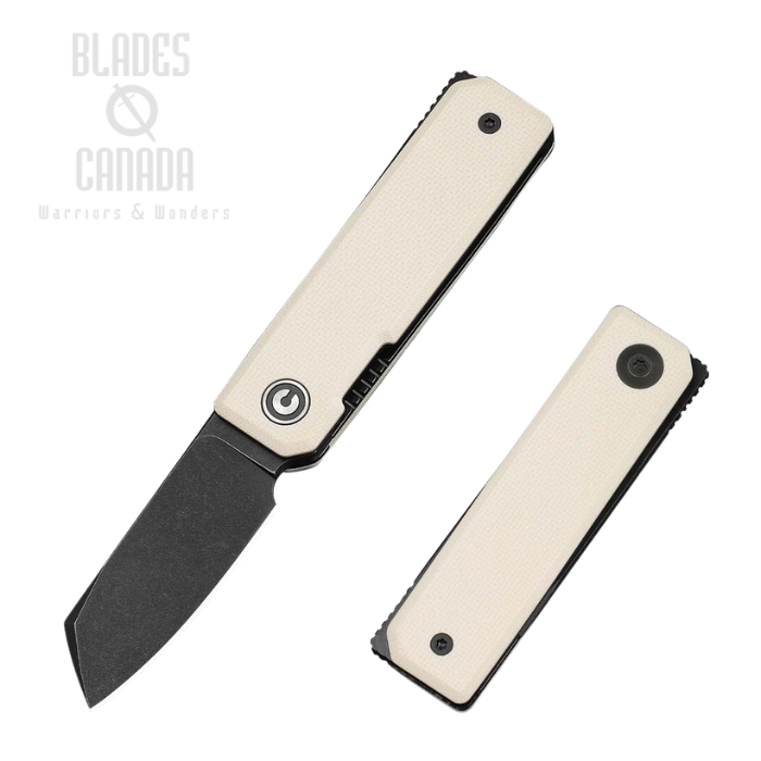 CIVIVI Kukei Front Flipper Folding Knife, Nitro-V Black SW, G10 Ivory, C25036-3 (image for) CIVIVI Kukei Front Flipper Folding Knife, Nitro-V Black SW, G10 Ivory, C25036-3