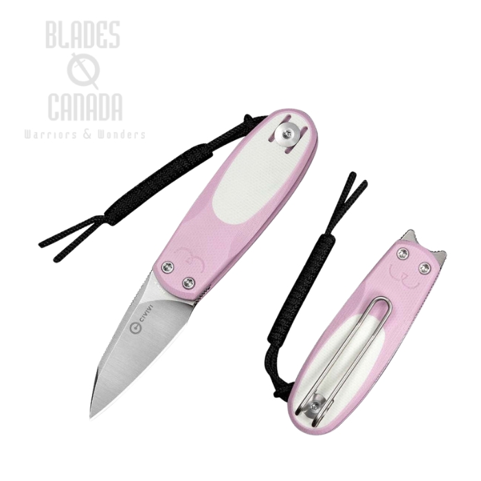 CIVIVI Purr Flipper Slipjoint Folding Knife, Nitro-V Satin, G10 Pink/White, C25054-4 (image for) CIVIVI Purr Flipper Slipjoint Folding Knife, Nitro-V Satin, G10 Pink/White, C25054-4