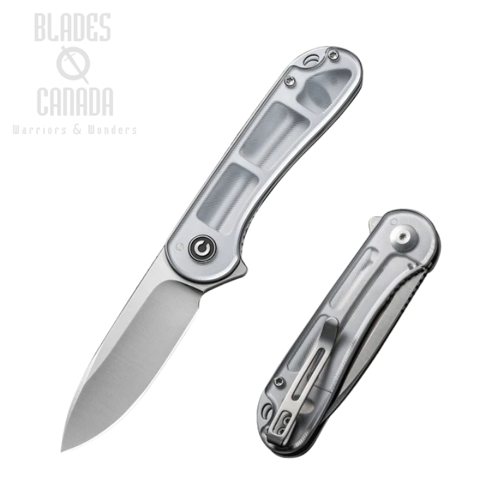 CIVIVI Elementum Flipper Folding Knife, D2 Satin, Lexan Handle, C907A-7