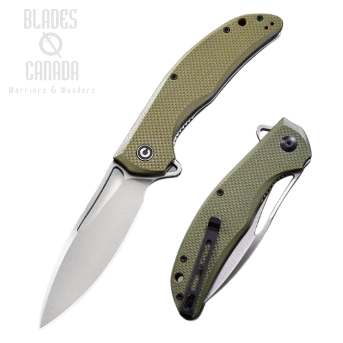 CIVIVI Vexer Flipper Folding Knife, D2, G10 OD Green, C915A