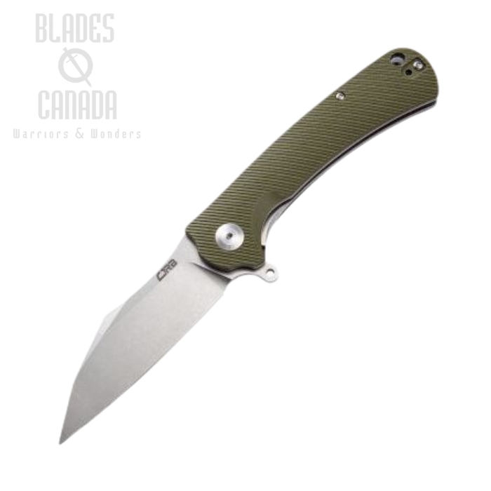 CJRB Talla Curve Flipper Folding Knife, D2, Green G-10, J1901GNC