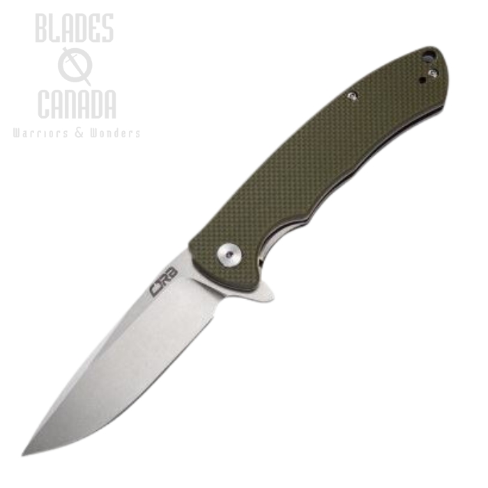 CJRB Taiga Flipper Folding Knife, D2, Green G10, J1903-GNF