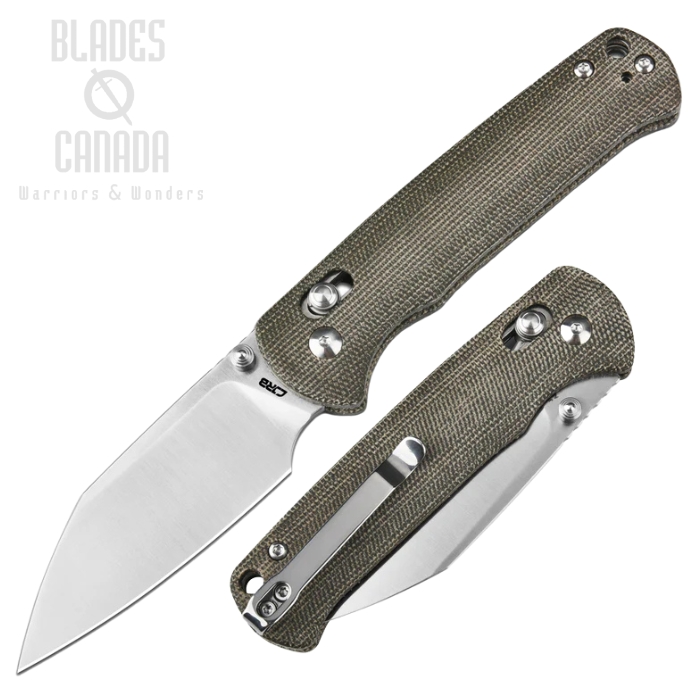 CJRB Hectare-Alt Crossbar Lock Folding Knife, AR-SFII Sand Polish, Micarta OD Green, J1935AK-ODG