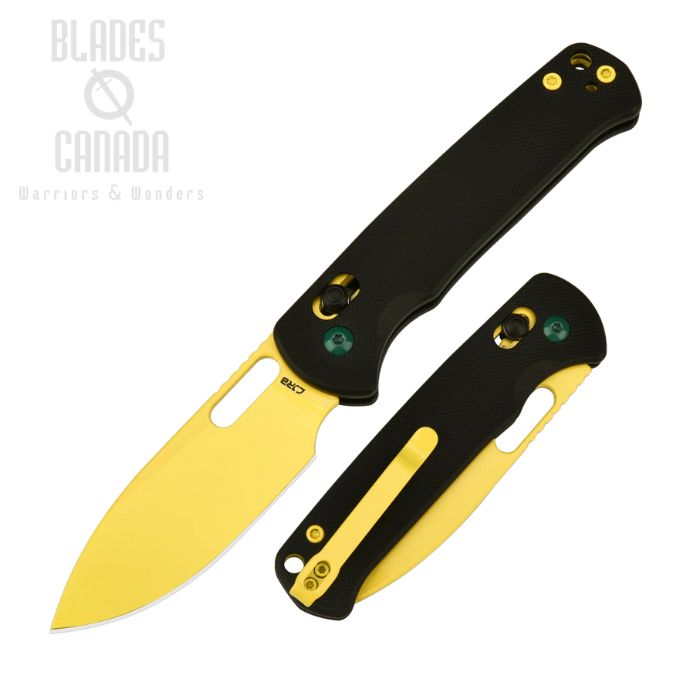 CJRB Hectare Crossbar Lock Folding Knife, AR-RPM9 Yellow, G10 Black, J1935-WEBK