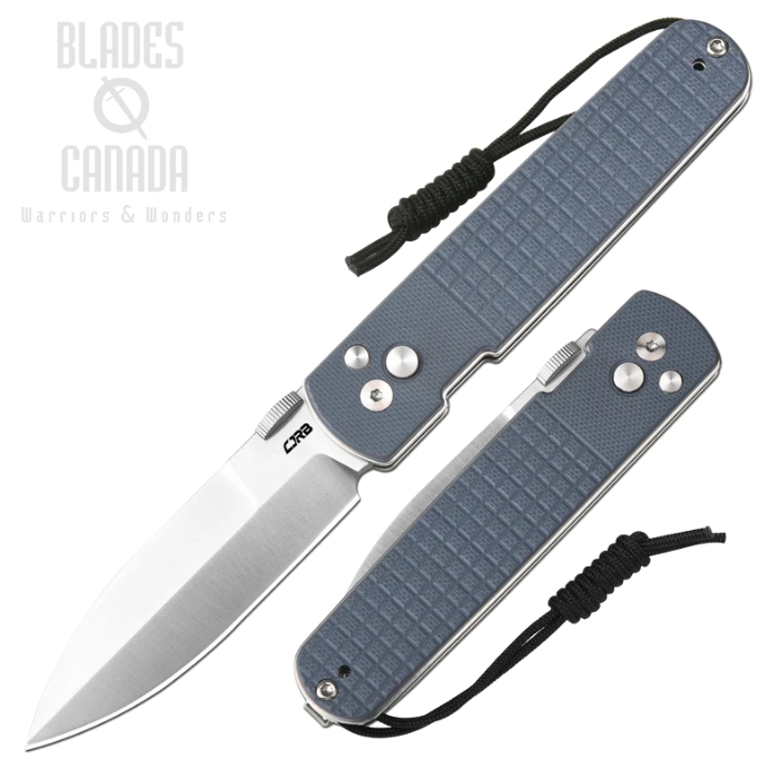 CJRB Locust Button Lock Folding Knife, AR-RPM9 Sand Polish, G10 Blue, J1951-BU