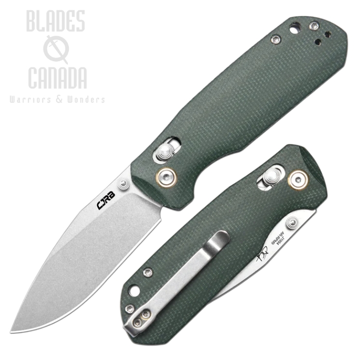 CJRB Maximal Crossbar Lock Folding Knife, AR-RPM9 Stonewash, G10 Green, J1954-MGN