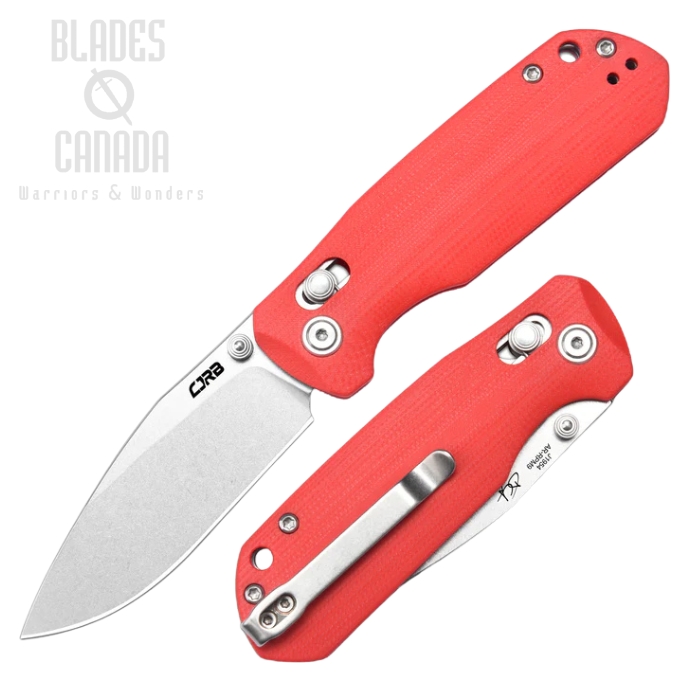 CJRB Maximal Crossbar Lock Folding Knife, AR-RPM9 Stonewash, G10 Red, J1954-RE