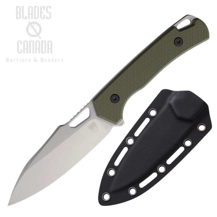 Cobratech Wolverine Fixed Blade Knife, D2 Bead Blast, G10 OD Green, Kydex Sheath, CBTFBWLOD