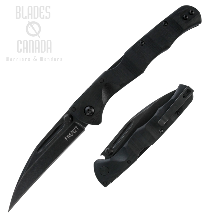 Cold Steel Frenzy II Folding Knife, CPM 3V Black, G10 Black, CS-FL-35FRN-BKBK