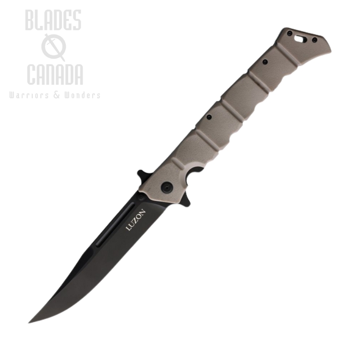 Cold Steel Large Luzon Flipper Folding Knife, Clip Point Black, GFN Dark Earth, 20NQXDEBK (image for) Cold Steel Large Luzon Flipper Folding Knife, Clip Point Black, GFN Dark Earth, 20NQXDEBK