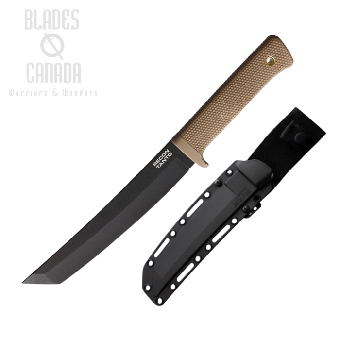 Cold Steel Recon Fixed Blade Knife, SK5 Black, Desert Tan Handle, CS-49LRT-DTBK Cold Steel Recon Fixed Blade Knife, SK5 Black, Desert Tan Handle, CS-49LRT-DTBK