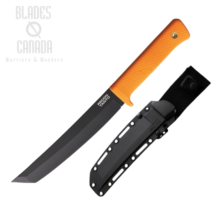 Cold Steel Recon Fixed Blade Knife, SK5 Black, Orange Handle, 49LRTORBK (image for) Cold Steel Recon Fixed Blade Knife, SK5 Black, Orange Handle, 49LRTORBK