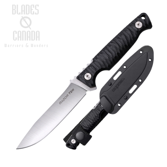 Cold Steel Razor Tek Fixed Blade Knife, 4116 Steel 4", GFN Black, FX-4RZR Cold Steel Razor Tek Fixed Blade Knife, 4116 Steel 4", GFN Black, FX-4RZR