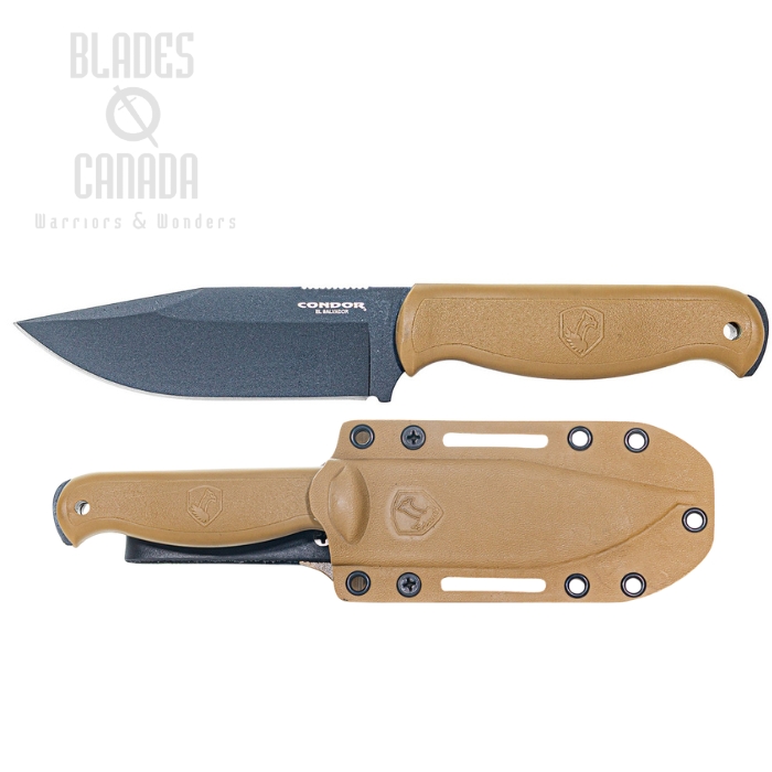 Condor Fighter Fixed Blade Knife, 1075 Carbon Black, Polypropylene Handle, Hard Sheath, CTK1831-4.9-HC Condor Fighter Fixed Blade Knife, 1075 Carbon Black, Polypropylene Handle, Hard Sheath, CTK1831-4.9-HC
