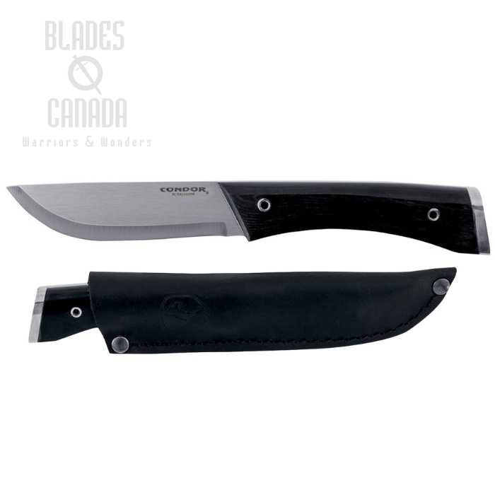 Condor Survival Puukko Fixed Blade Knife, 1095 Carbon Polished, Micarta Black, Leather Sheath, CTK2822-3.86HC Condor Survival Puukko Fixed Blade Knife, 1095 Carbon Polished, Micarta Black, Leather Sheath, CTK2822-3.86HC
