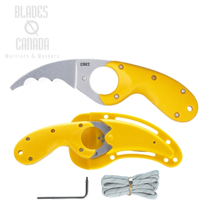 CRKT Bear Claw Fixed Blade Knife, AUS 8 Steel, GRN Yellow, 2511Y (image for) CRKT Bear Claw Fixed Blade Knife, AUS 8 Steel, GRN Yellow, 2511Y