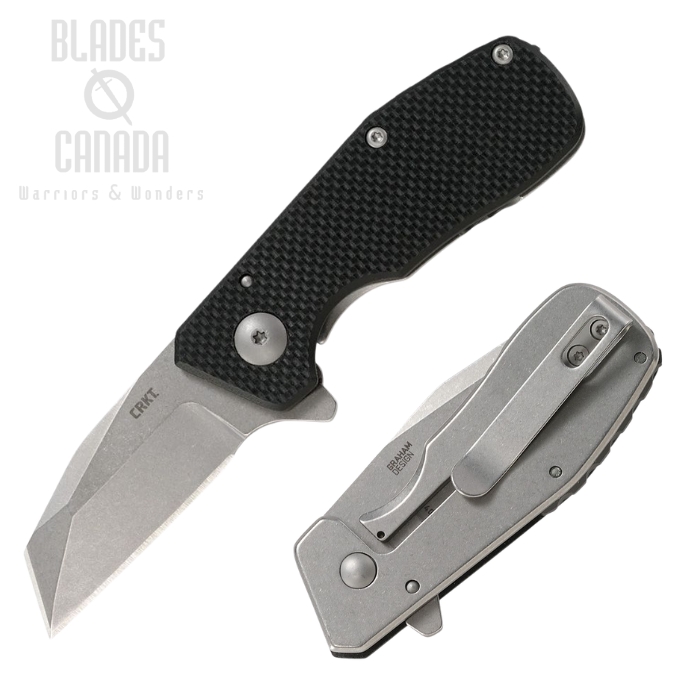 CRKT Razelcliffe Compact Flipper Framelock Knife, Stonewash Blade, G10 Black/Stainless, 4021G (image for) CRKT Razelcliffe Compact Flipper Framelock Knife, Stonewash Blade, G10 Black/Stainless, 4021G