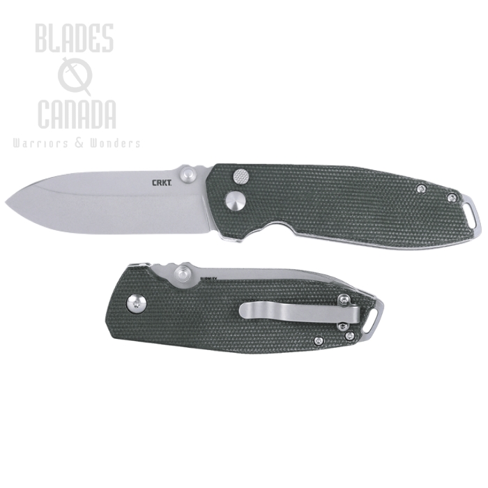 CRKT Squid XM Button Lock Folding Knife, D2 SW, Micarta Green, 2495GR CRKT Squid XM Button Lock Folding Knife, D2 SW, Micarta Green, 2495GR