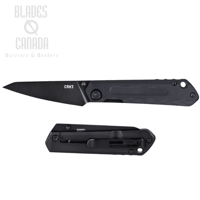 CRKT Straight Framelock Folding Knife, D2 Black, G10/Stainless Black, 2670