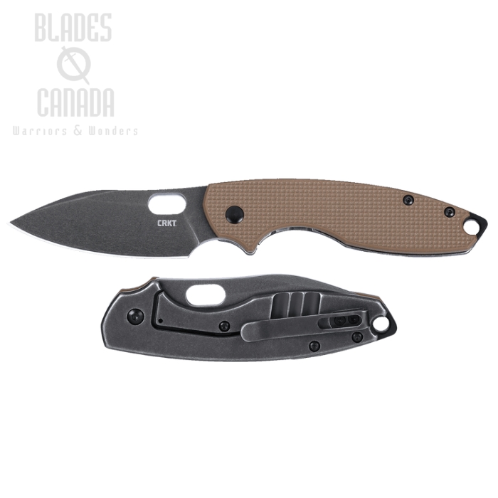 CRKT Pilar III Flipper Framelock Knife, D2 Stonewash, G10 Earth Brown/Stainless, 5317B