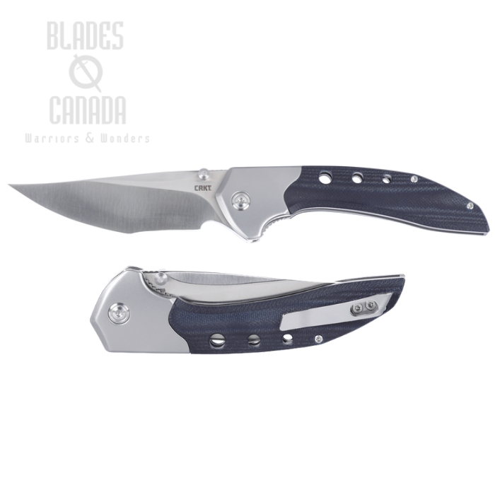 CRKT Orochi Folding Knife, 14C28N Satin, G10 Blue/Stainless Bolster, 5680 (image for) CRKT Orochi Folding Knife, 14C28N Satin, G10 Blue/Stainless Bolster, 5680