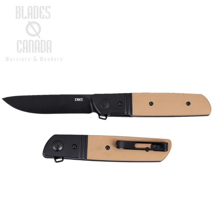 CRKT Bamboozled Folding Knife, Assisted Opening, D2 Black, Steel Black/G10 Brown, 5720B