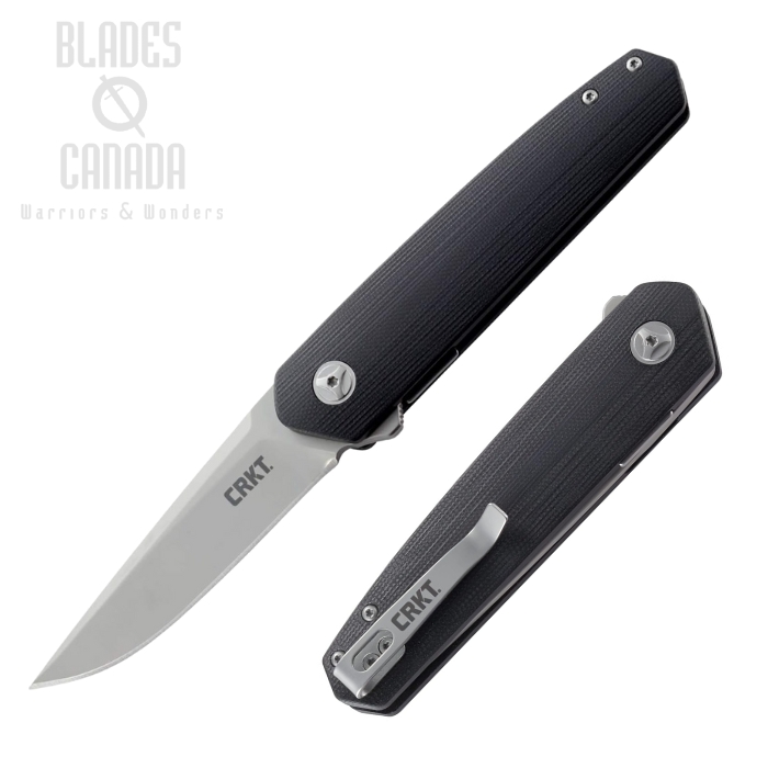 CRKT Cuatro Ball Bearing Flipper Folding Knife, G10 Black, CRKT7090