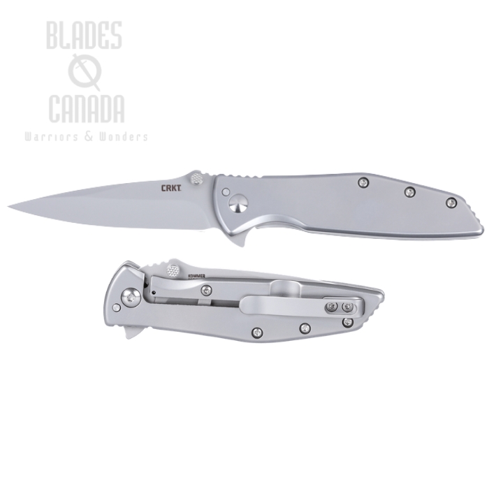 CRKT Slag Flipper Frame Lock Knife, Assisted Opening, D2 Bead Blasted, Stainless Steel, 7600 (image for) CRKT Slag Flipper Frame Lock Knife, Assisted Opening, D2 Bead Blasted, Stainless Steel, 7600