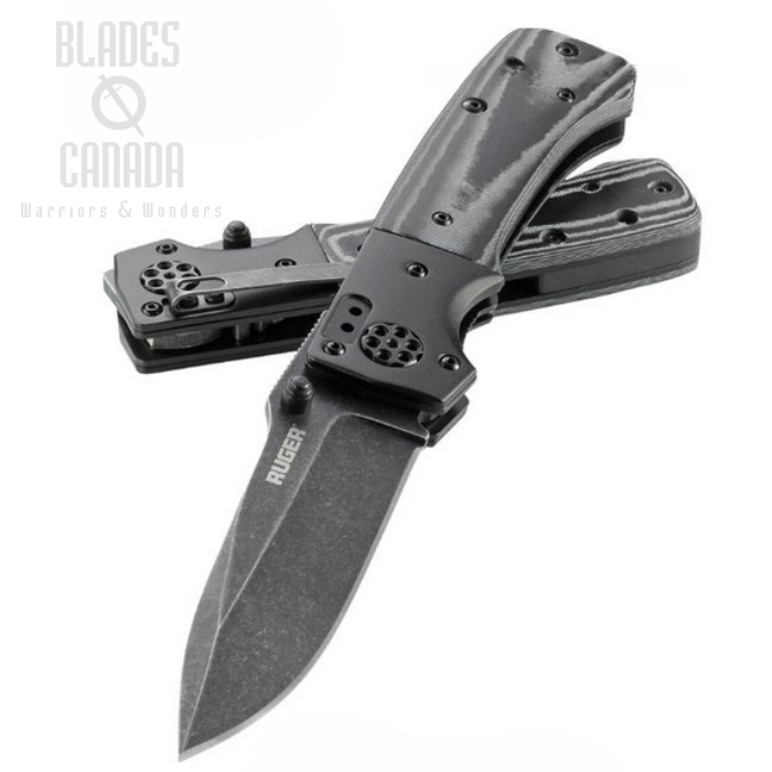 Ruger All Cylinders Folding Knife, G10 Black, R2001K