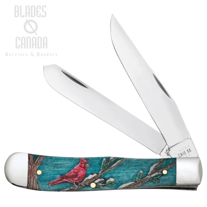 Case Trapper Slipjoint Folding Knife, Stainless, Natural Bone Cardinal, 39159