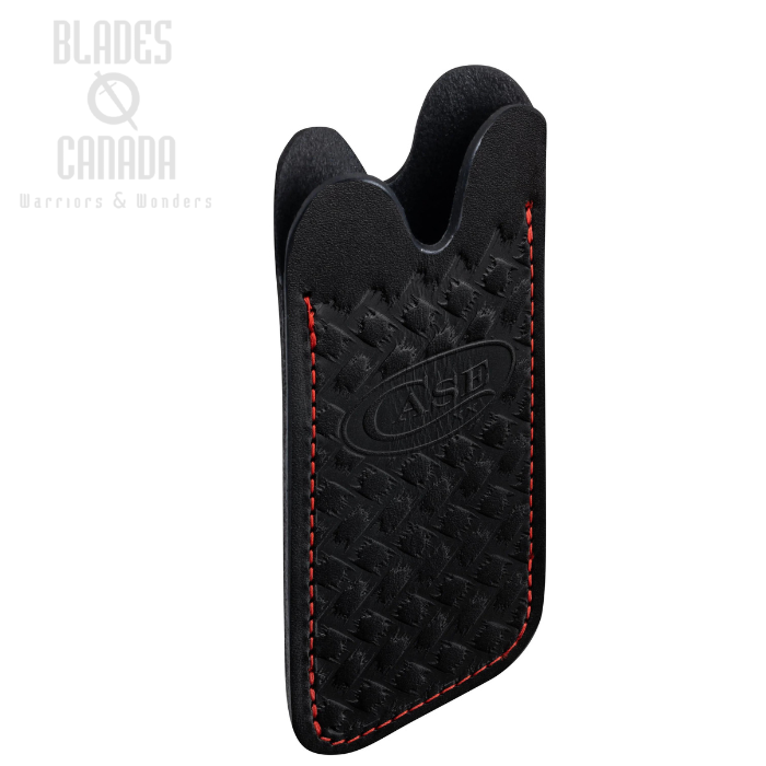 Case Knife Slip, Black Leather w/Herringbone Design, 41411