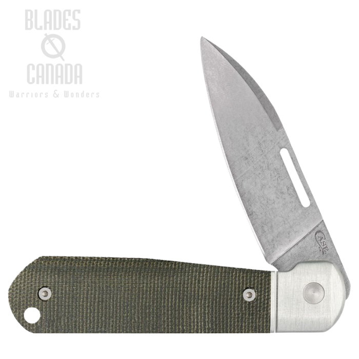 Case Highbanks Slipjoint Folding Knife, CPM 20CV, Micarta OD Green, 42231